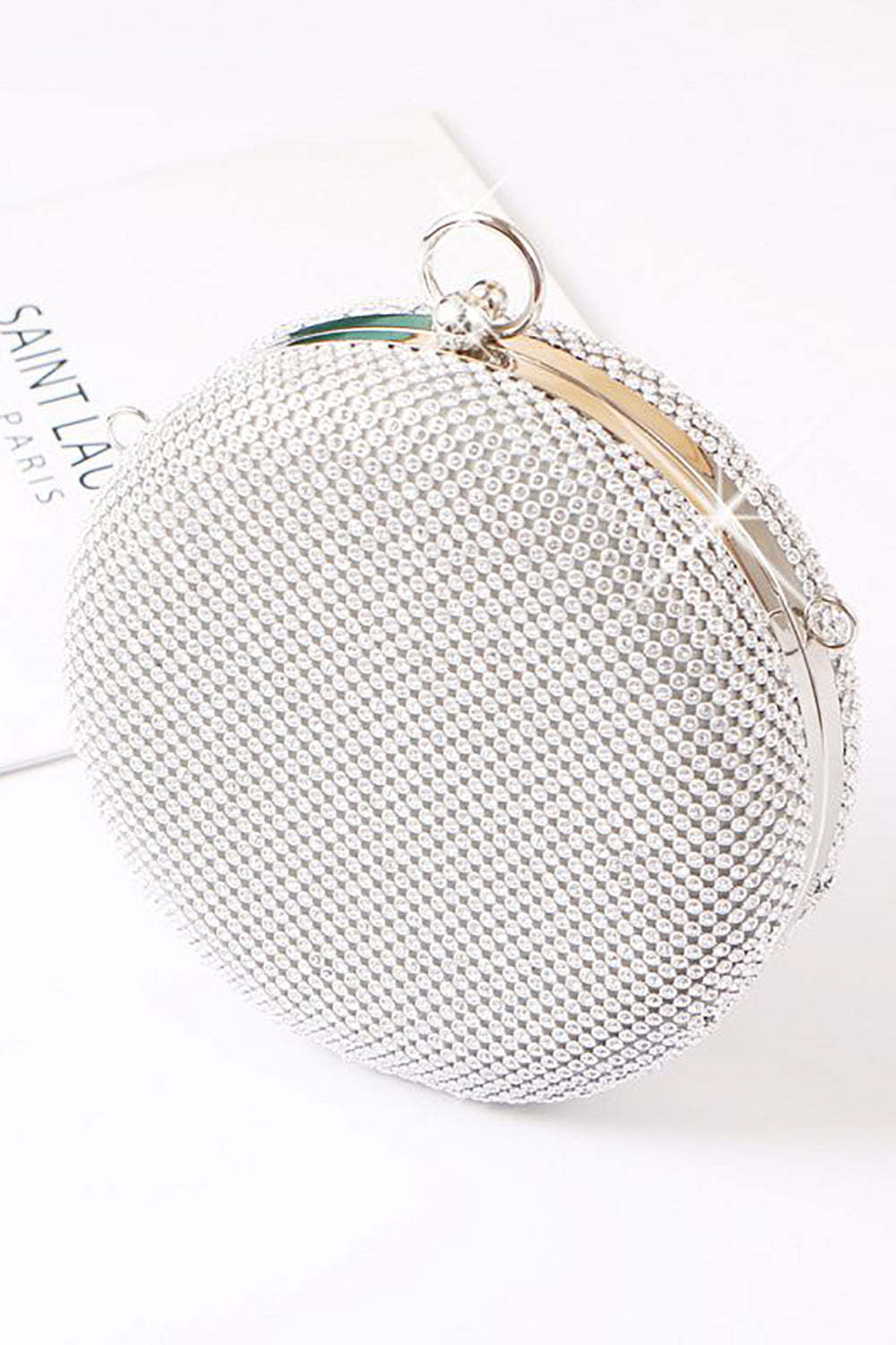Evening Party Handbag with Round Rhinestone Sparkles