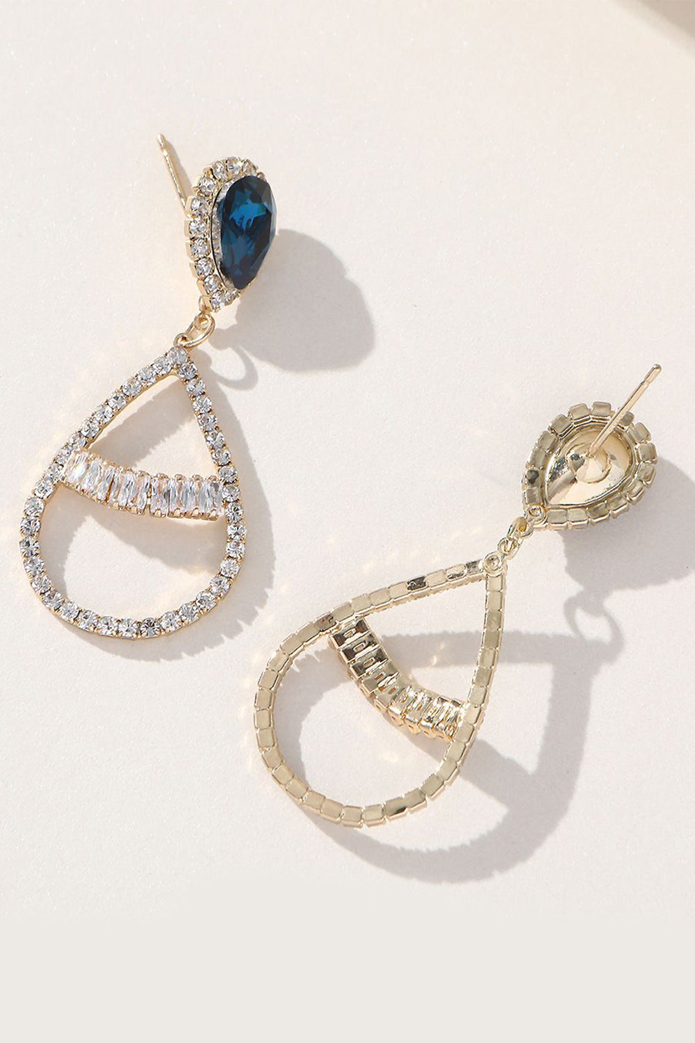 Elegant Beaded Prom Earrings in Royal Blue