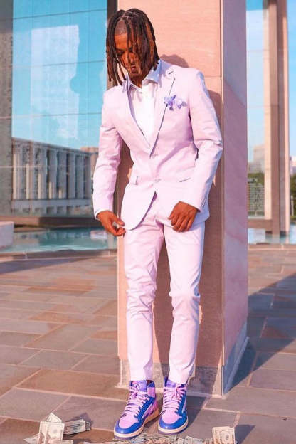 Men's Prom Suits in Pink with Single Breasted Notched Lapel