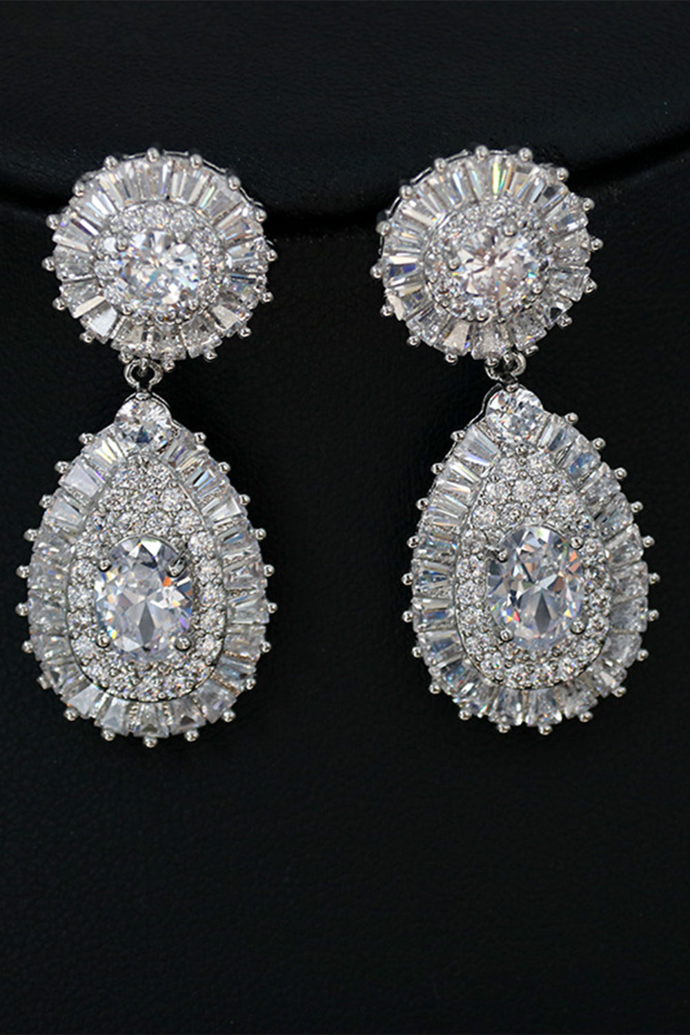 Jewelry Set with Royal Blue Crystal Necklace and Earrings