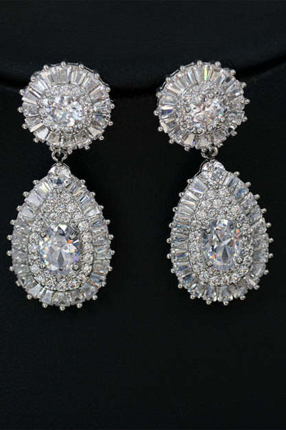 Jewelry Set with Royal Blue Crystal Necklace and Earrings