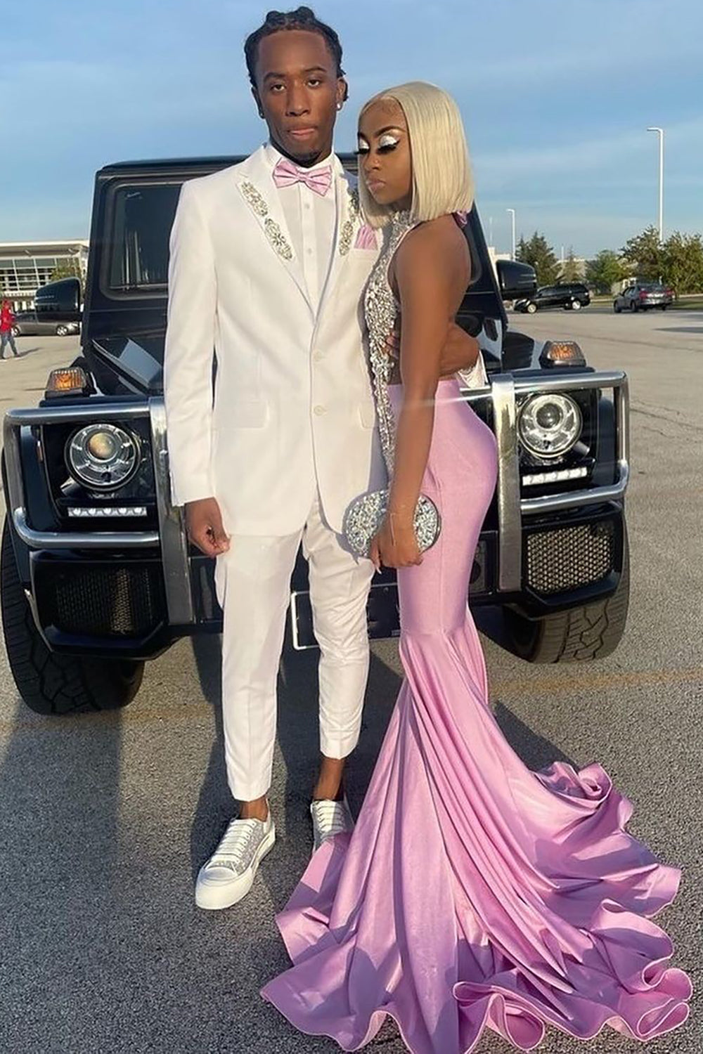 Men's Prom Blazer with White Notched Lapel