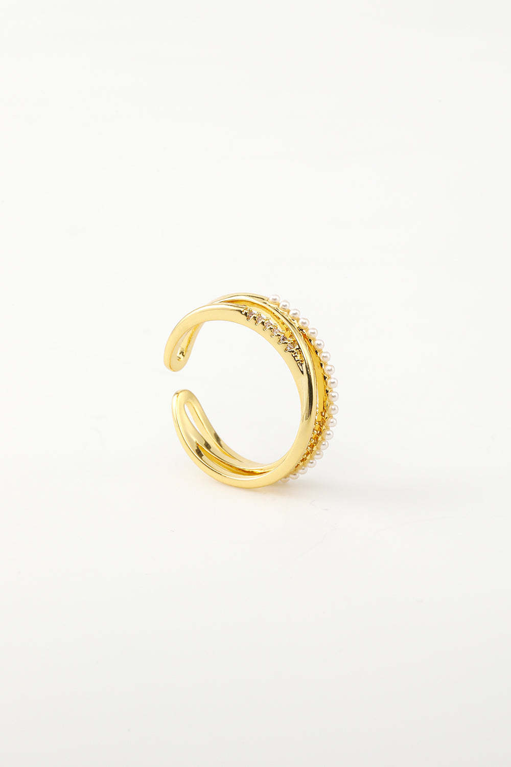 Pearl and Golden Zircon Ring