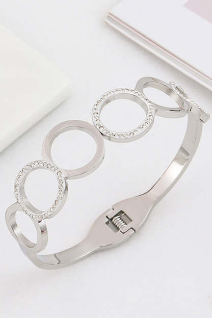 Round Cutout Bracelet in Antique Titanium Steel