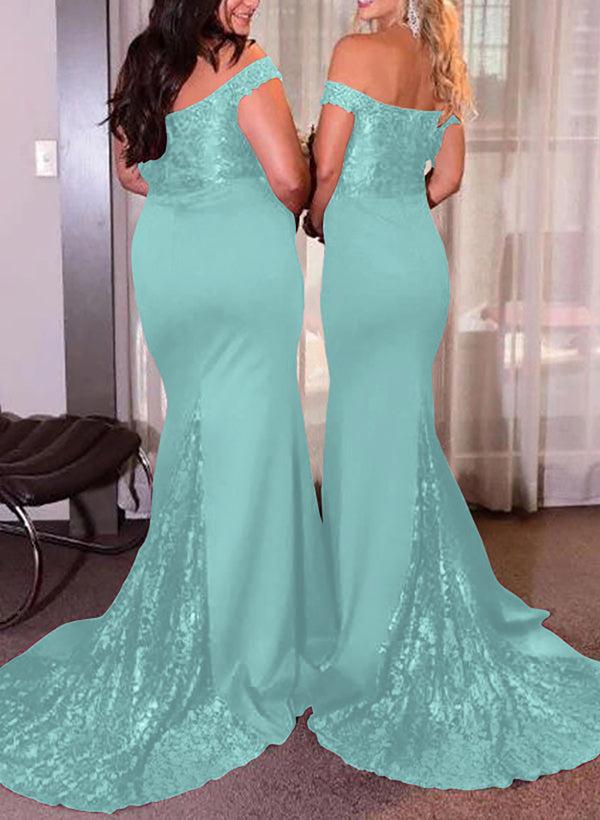 Elastic Satin Bridesmaid Dresses With Sequins