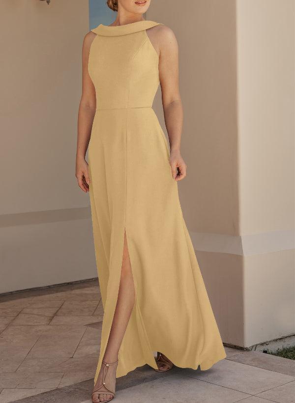 Elegant Bridesmaid Dresses with Cowl Back A-Line