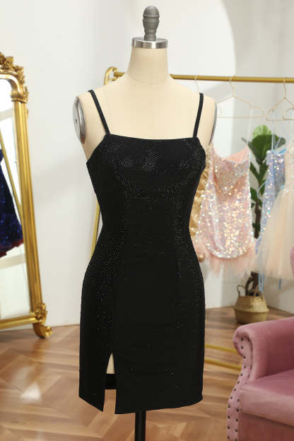 Red Sequins Lace Up Tight Short Cocktail Dress