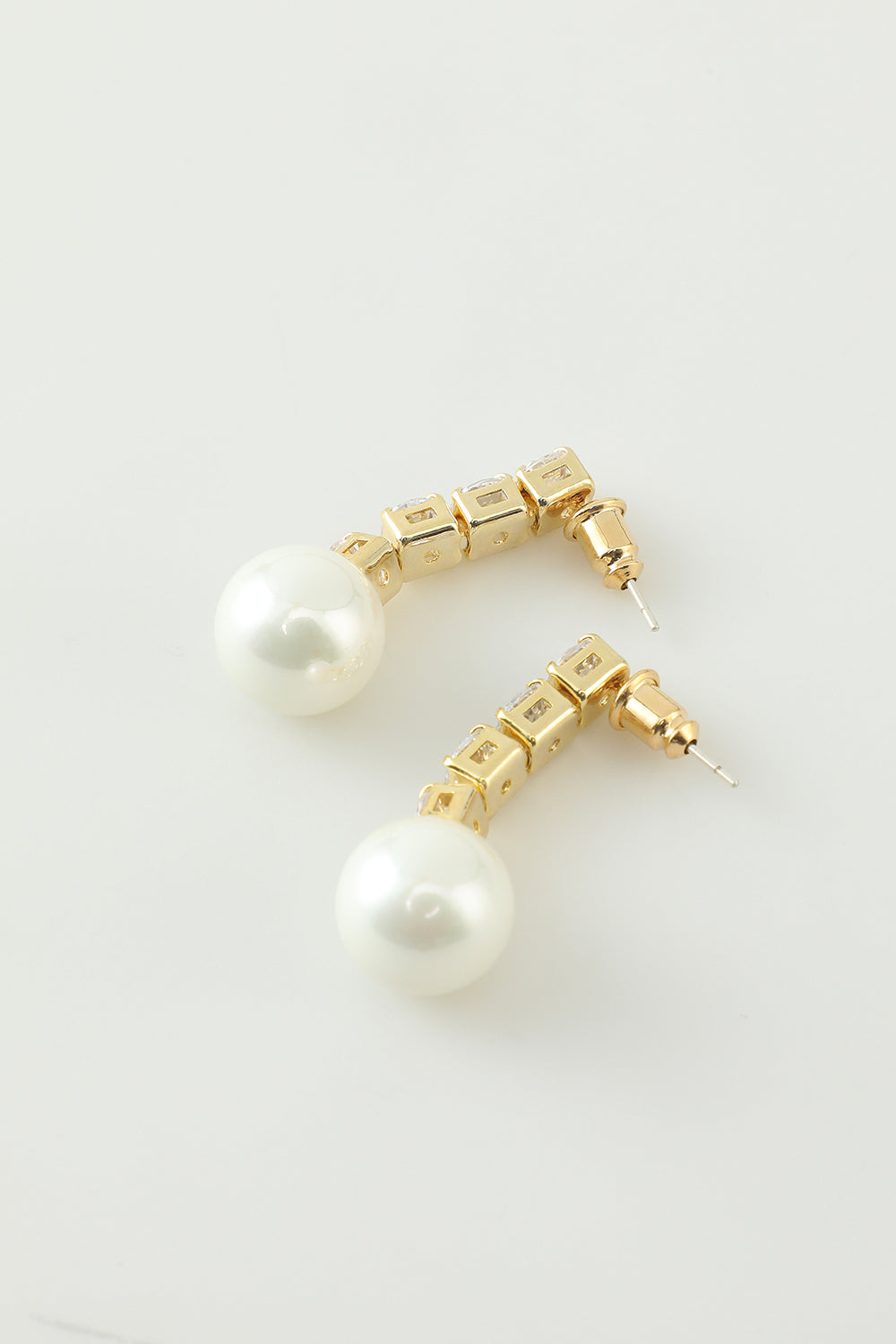 Pearl Earrings with Crystal Accents