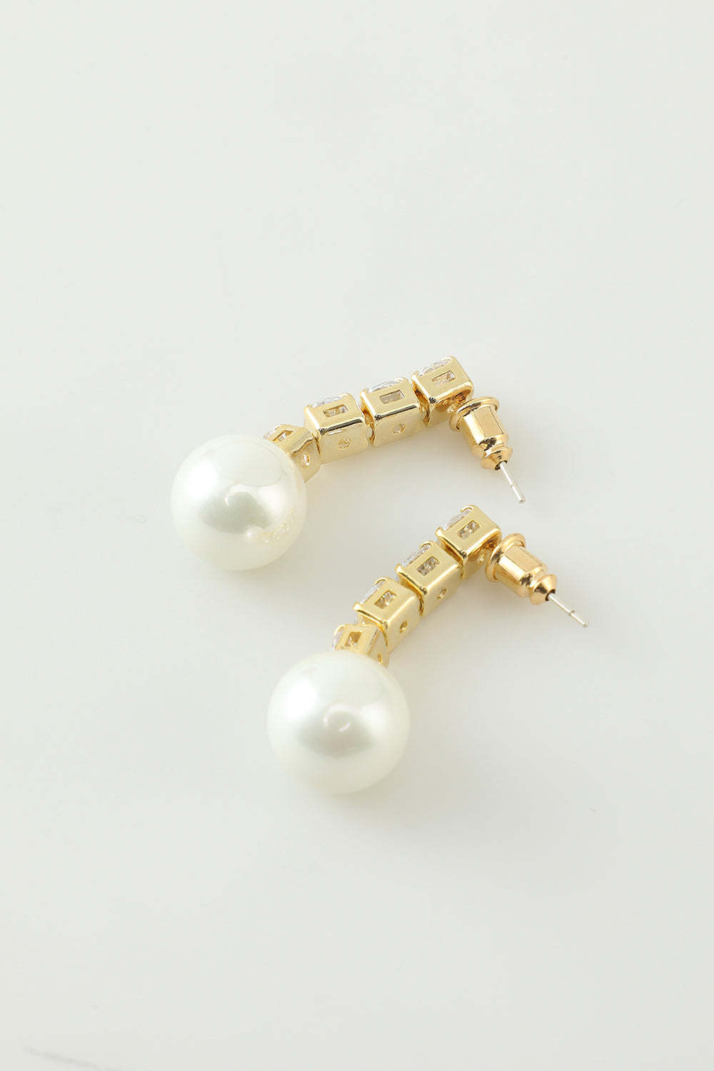Pearl Earrings with Crystal Accents