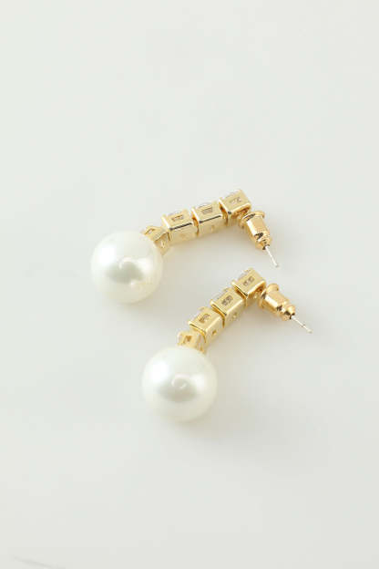 Pearl Earrings with Crystal Accents