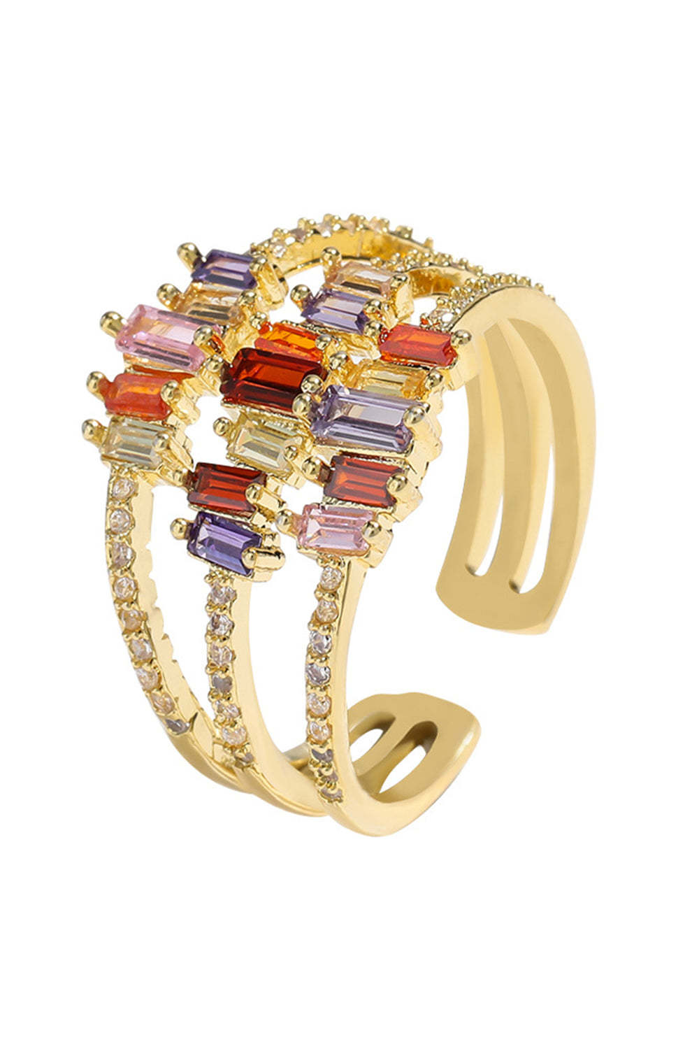 Rhinestone Ring in Gold