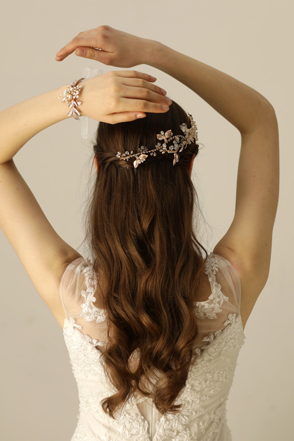 Bridal Wristband with Freshwater Pearl Jewelry