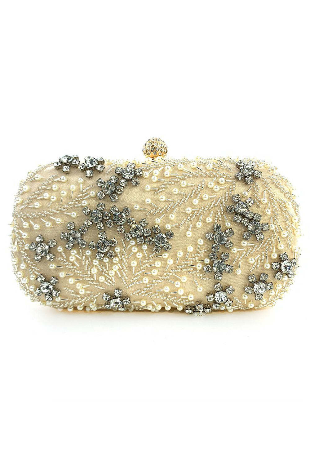 Evening Clutch Bag with Black Beads
