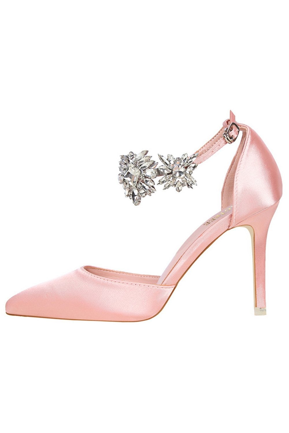 Prom Heels with Silver Ankle Strap and Crystals