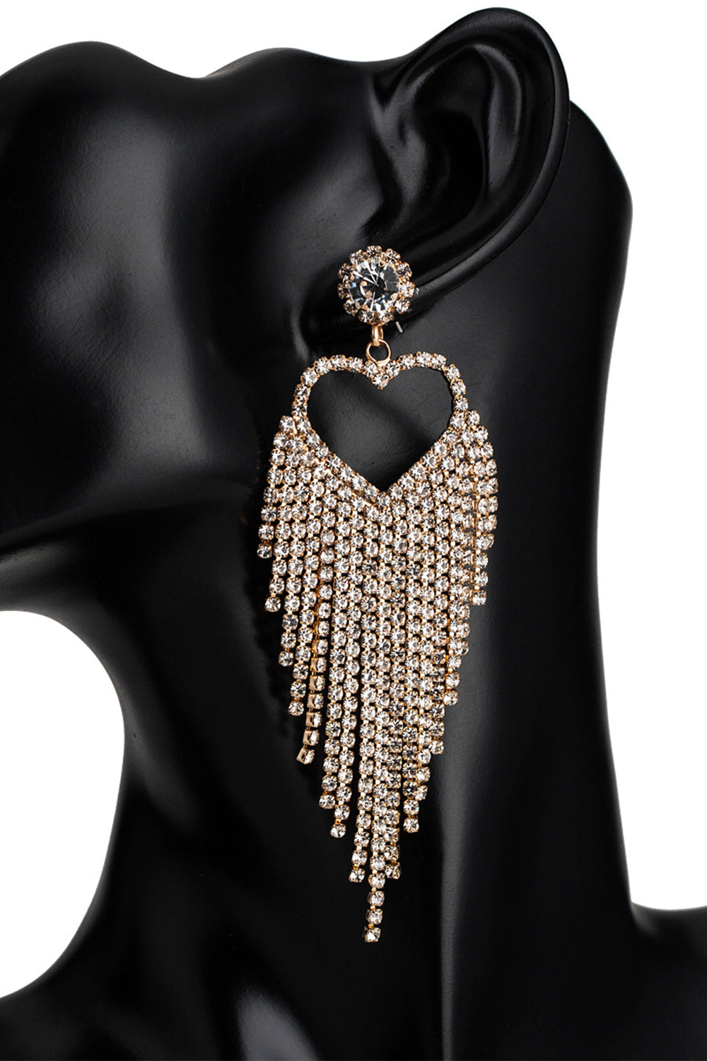 Sweetheart Earrings with Rhinestones