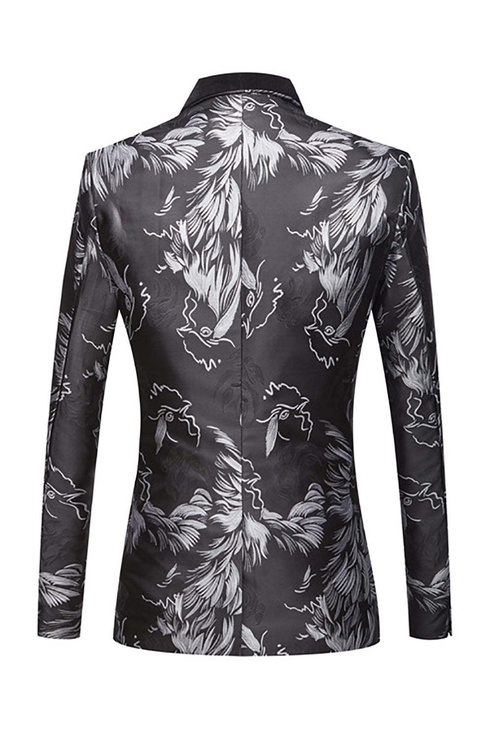 Men's One-Piece Suit in Grey Jacquard