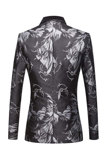 Men's One-Piece Suit in Grey Jacquard