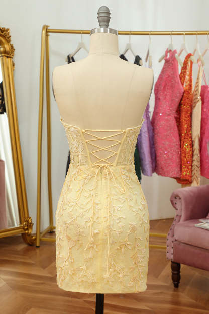 Sheath Sweetheart Purple Short Cocktail Dress With Appliques