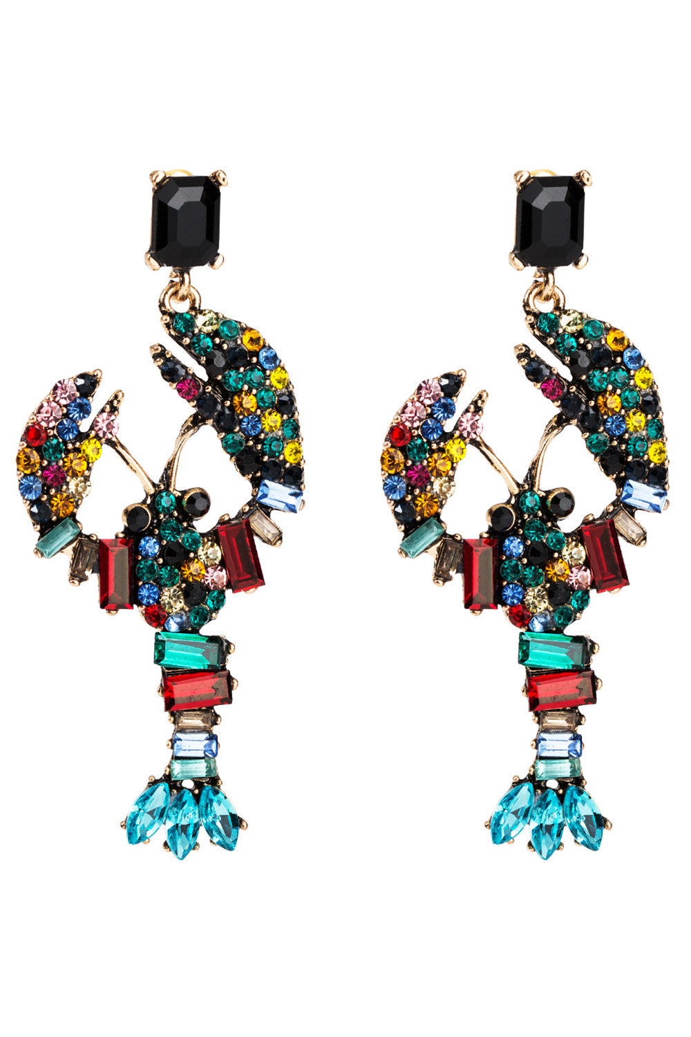 Beaded Lobster Earrings in Vibrant Colors