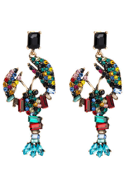 Beaded Lobster Earrings in Vibrant Colors