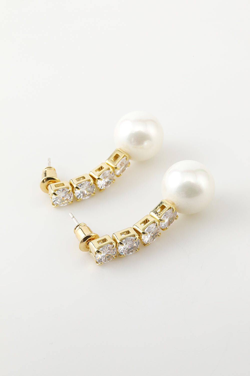 Pearl Earrings with Crystal Accents