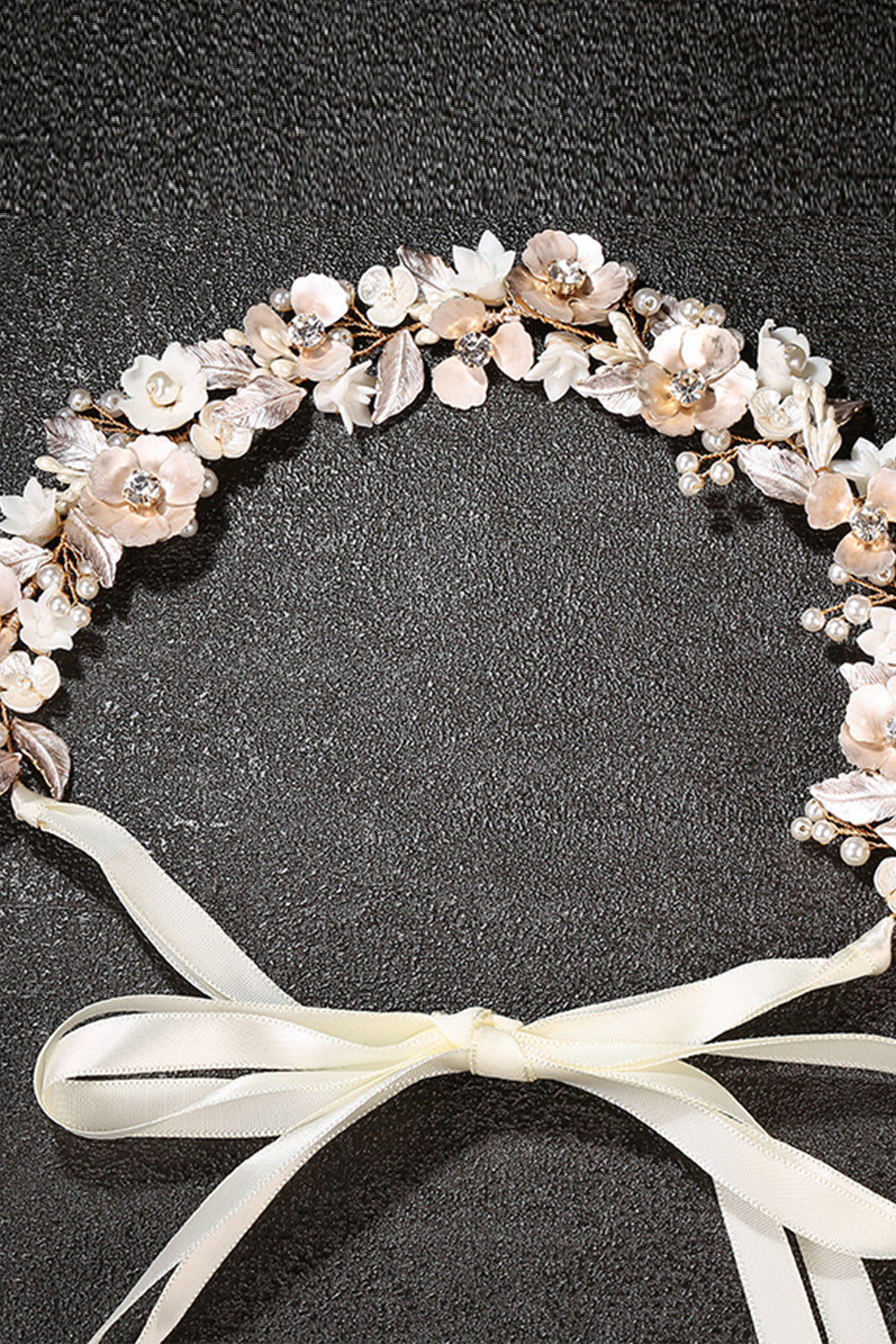 Bridal Headband with Golden Flower