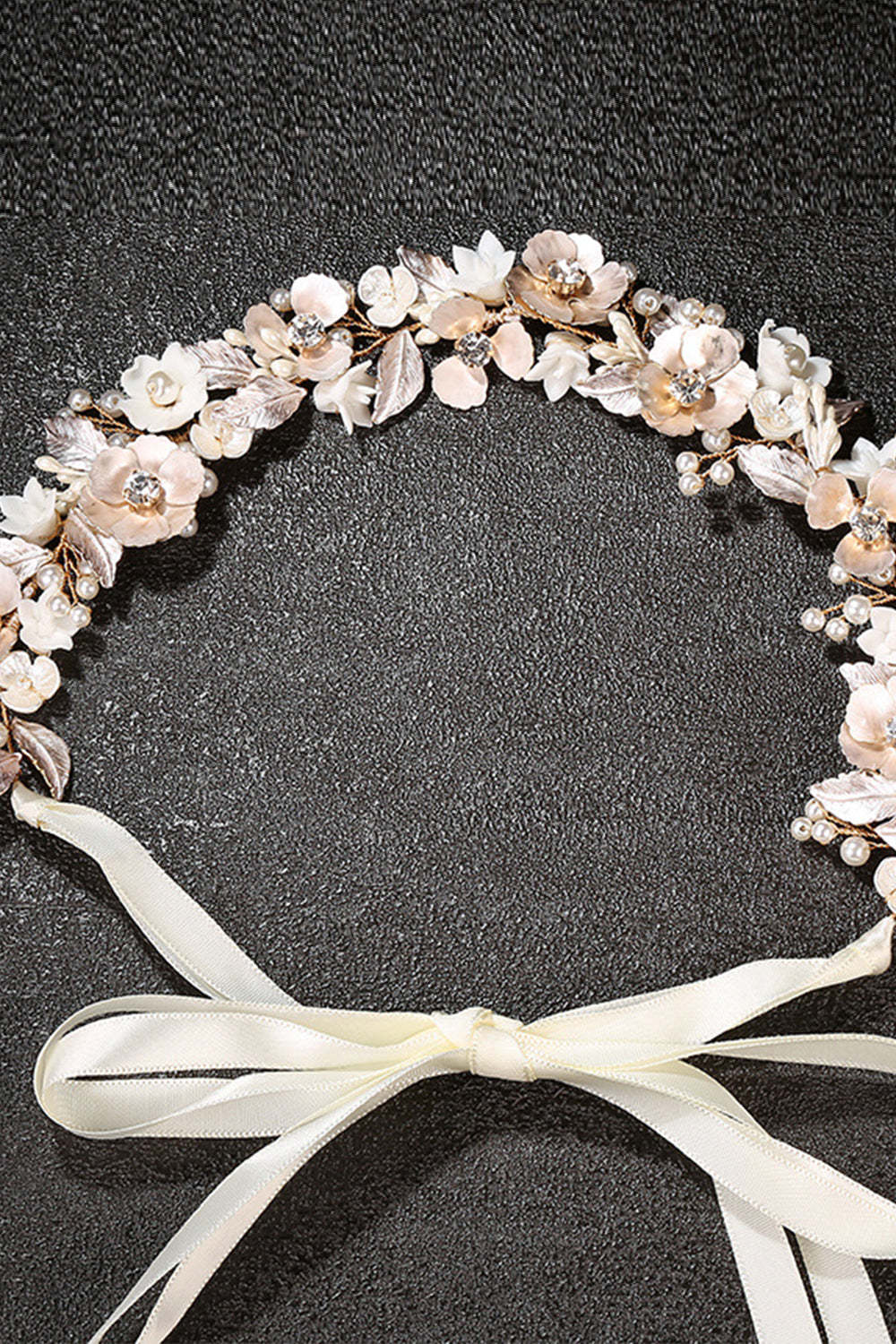Bridal Headband with Golden Flower