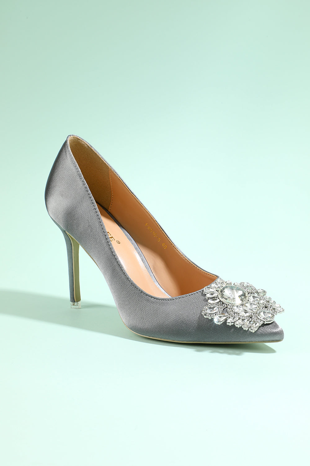 Party Shoes with Grey Rhinestones