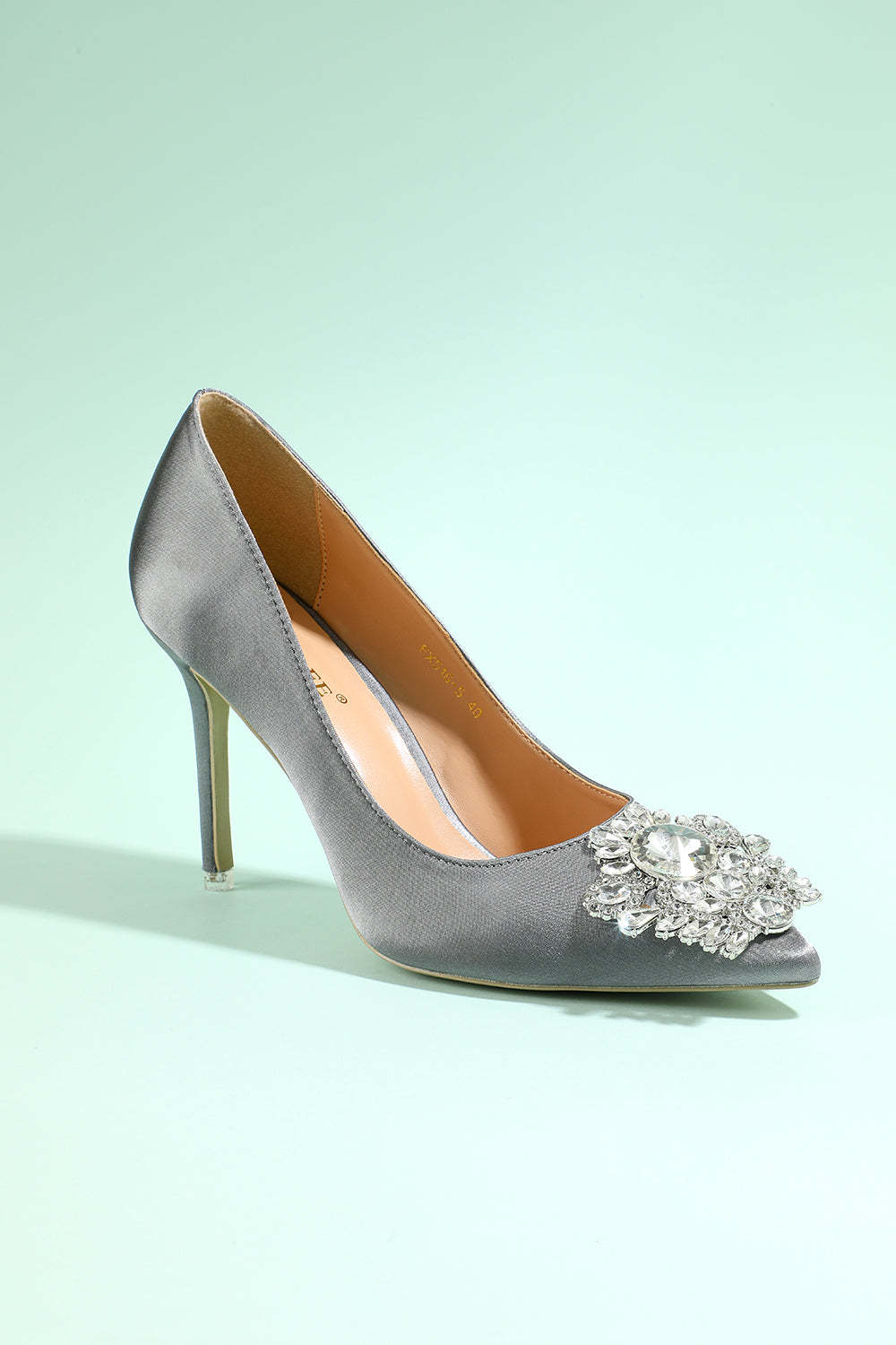 Party Shoes with Grey Rhinestones