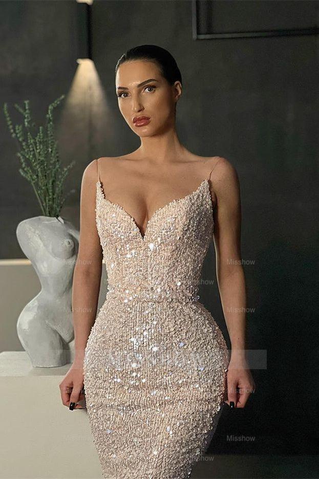 Gorgeous Sleeveless Sequined Mermaid Prom Dress With Glitter