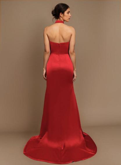 Charmeuse Bridesmaid Dresses With High Split