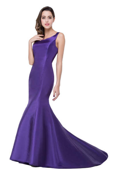 One-shoulder Sweep-length Mermaid Satin Bridesmaid Dresses