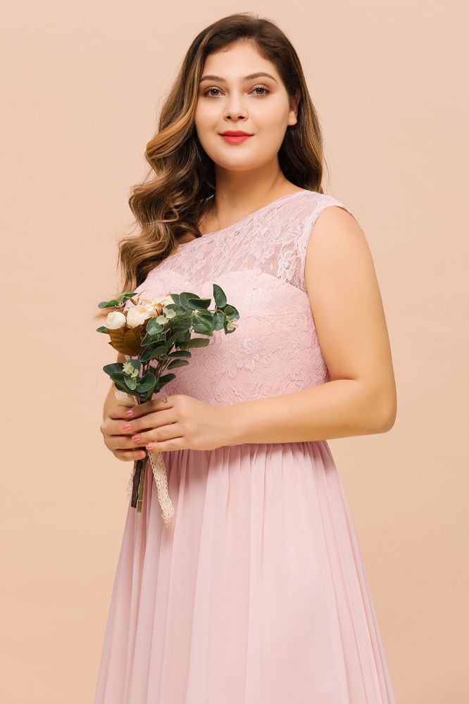 Plus Size Sleeveless aline Bridesmaid Dress Long Side Split Wedding Party Dress