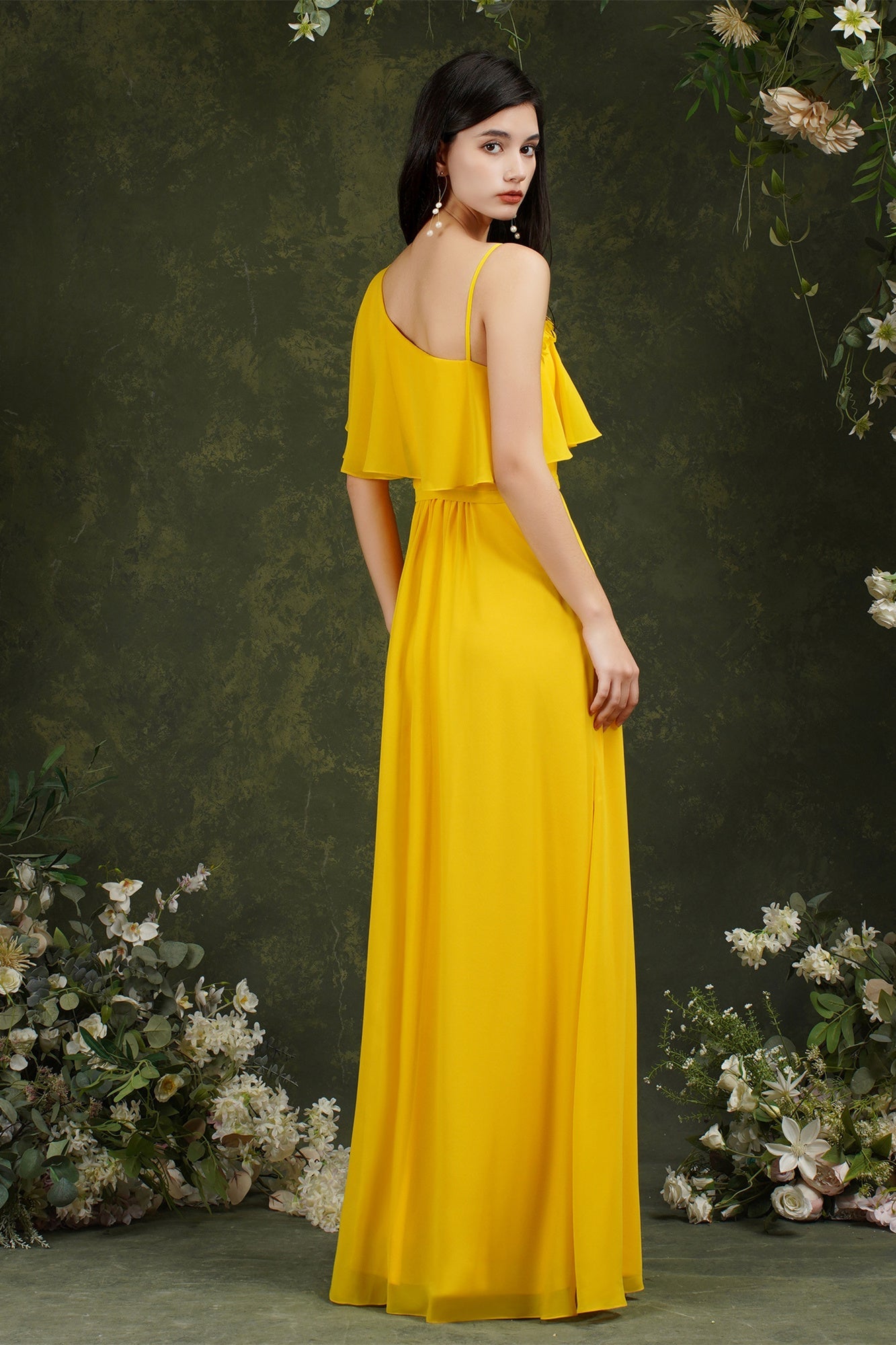 Stylish Split Front One-shoulder Tulle Aline Prom dress