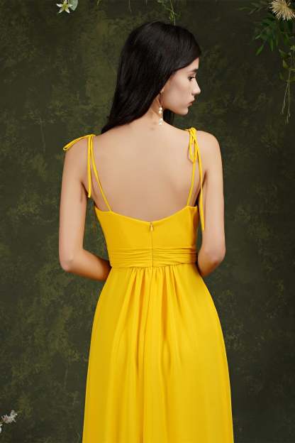 Tulle Spaghetti strapes Aline Split Front Prom dress