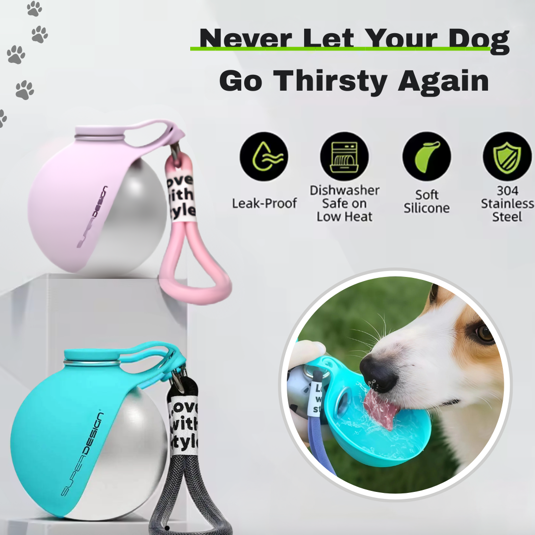2-in-1 Portable Dog Water Bottle