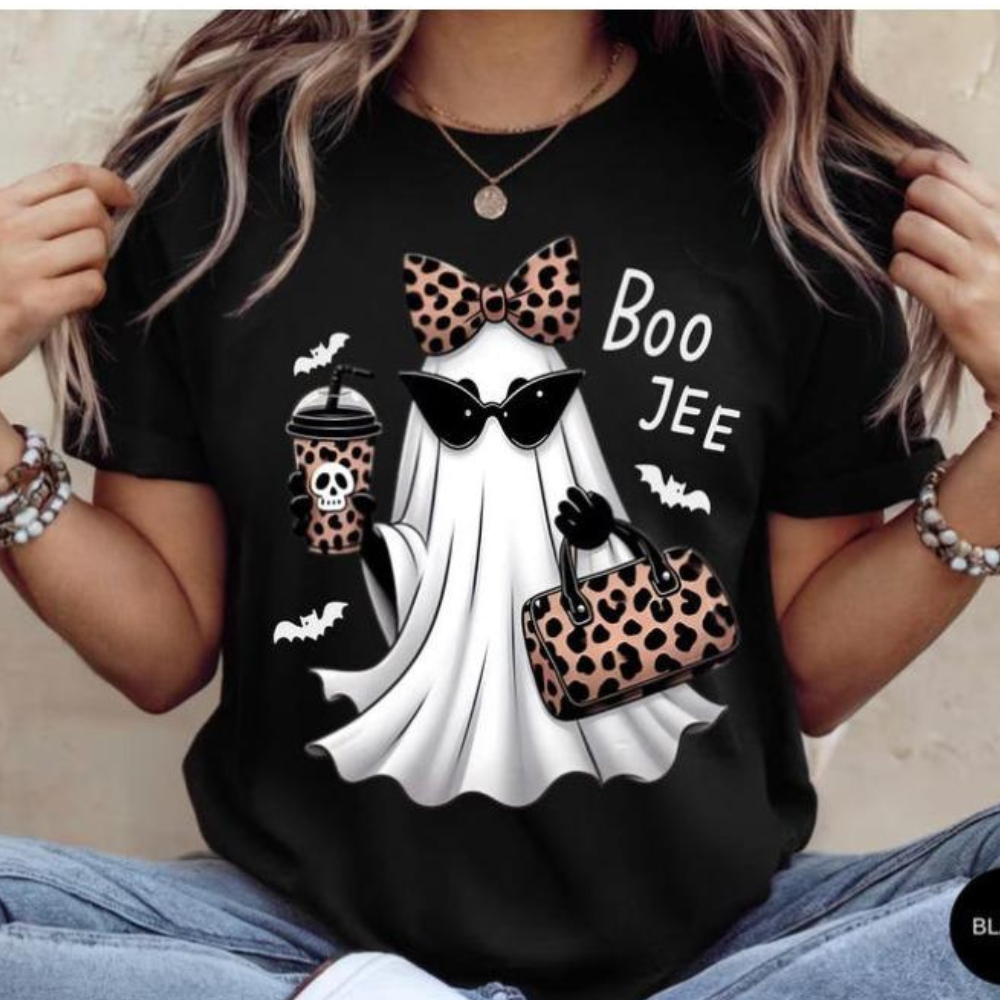 B-J Ghost Shirt Leopard Ghost Ghost Coffee T-Shirt