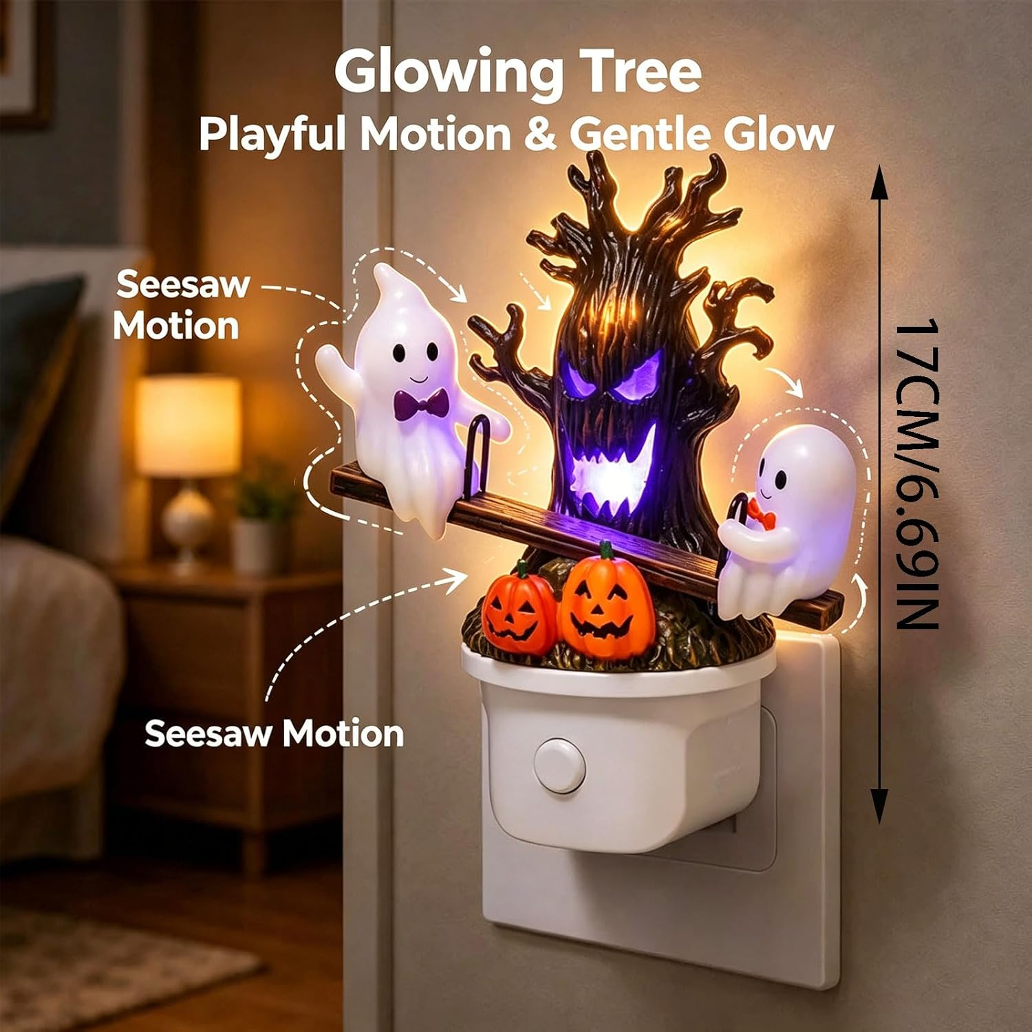 💥 Selling Fast 👻 2026 Halloween Animated Seesaw Ghost LED Night Light