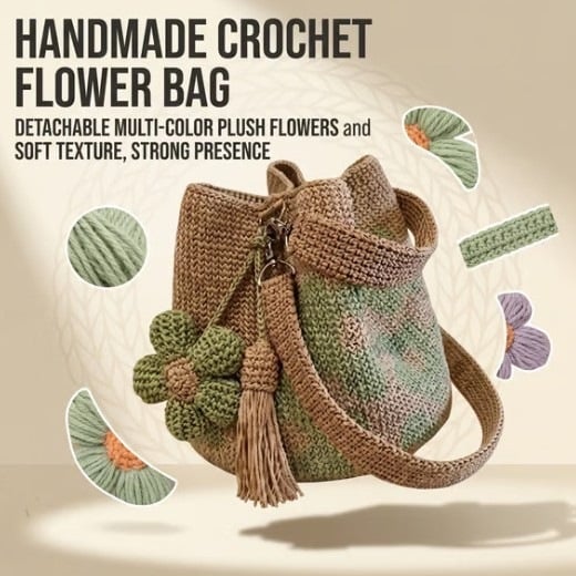 Handmade Crochet Flower Tote 🌼✨