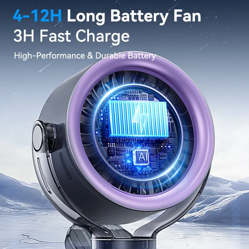 💥[Heatwave Essential] Desk Fan with LED Display USB Powered Portable 100 Speeds 120' Tilt Quiet Long Battery Life Oscillating Table Fan for Bedroom Office Home Camping