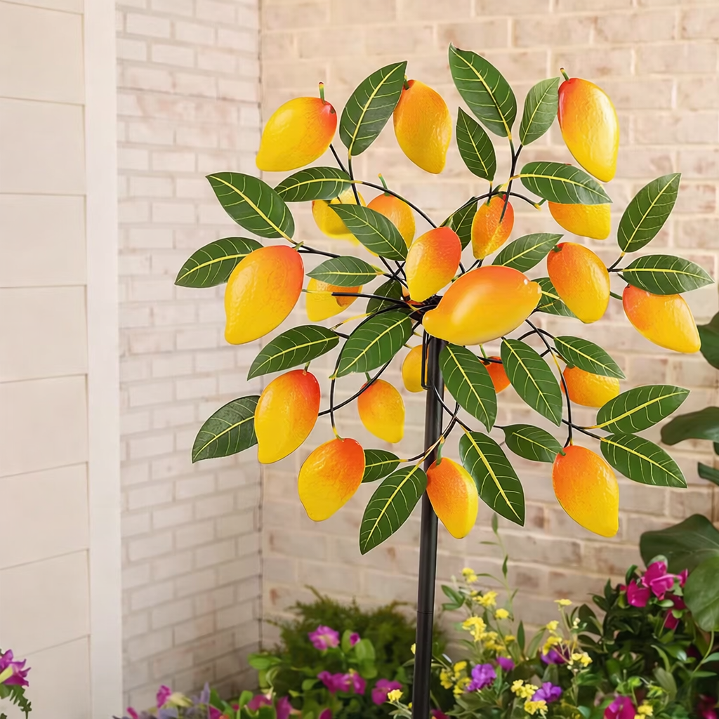 ☀️🌀Outdoors Solar Wind Spinners with Decorative Flowers🌸(Includes bracket)87cm