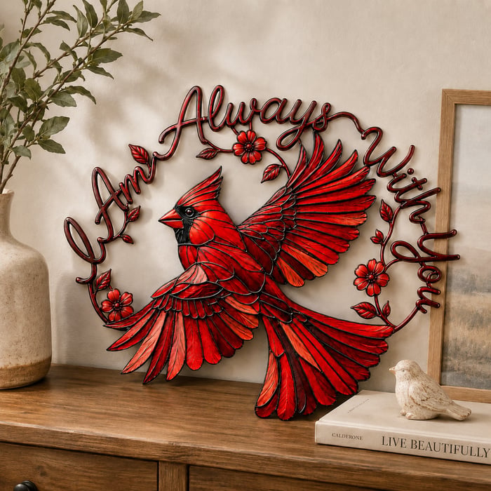 🔥Limited time 70% OFF -🐦Cardinal Metal Wall Art - I Am Always With You❤️