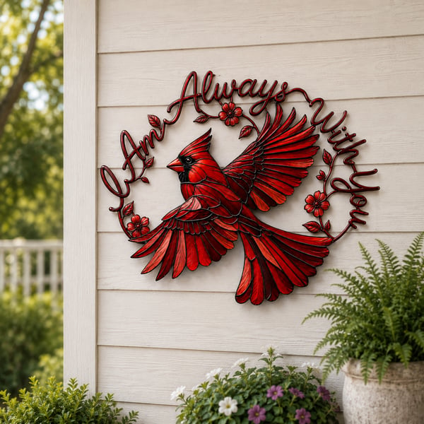 🔥Limited time 70% OFF -🐦Cardinal Metal Wall Art - I Am Always With You❤️