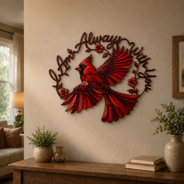 🔥Limited time 70% OFF -🐦Cardinal Metal Wall Art - I Am Always With You❤️