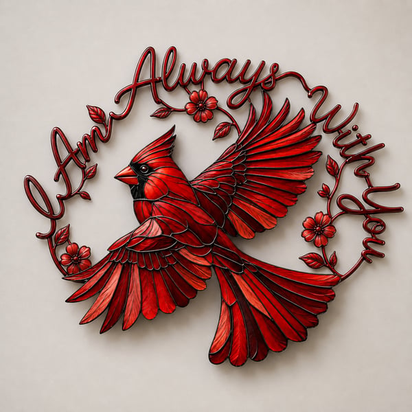 🔥Limited time 70% OFF -🐦Cardinal Metal Wall Art - I Am Always With You❤️