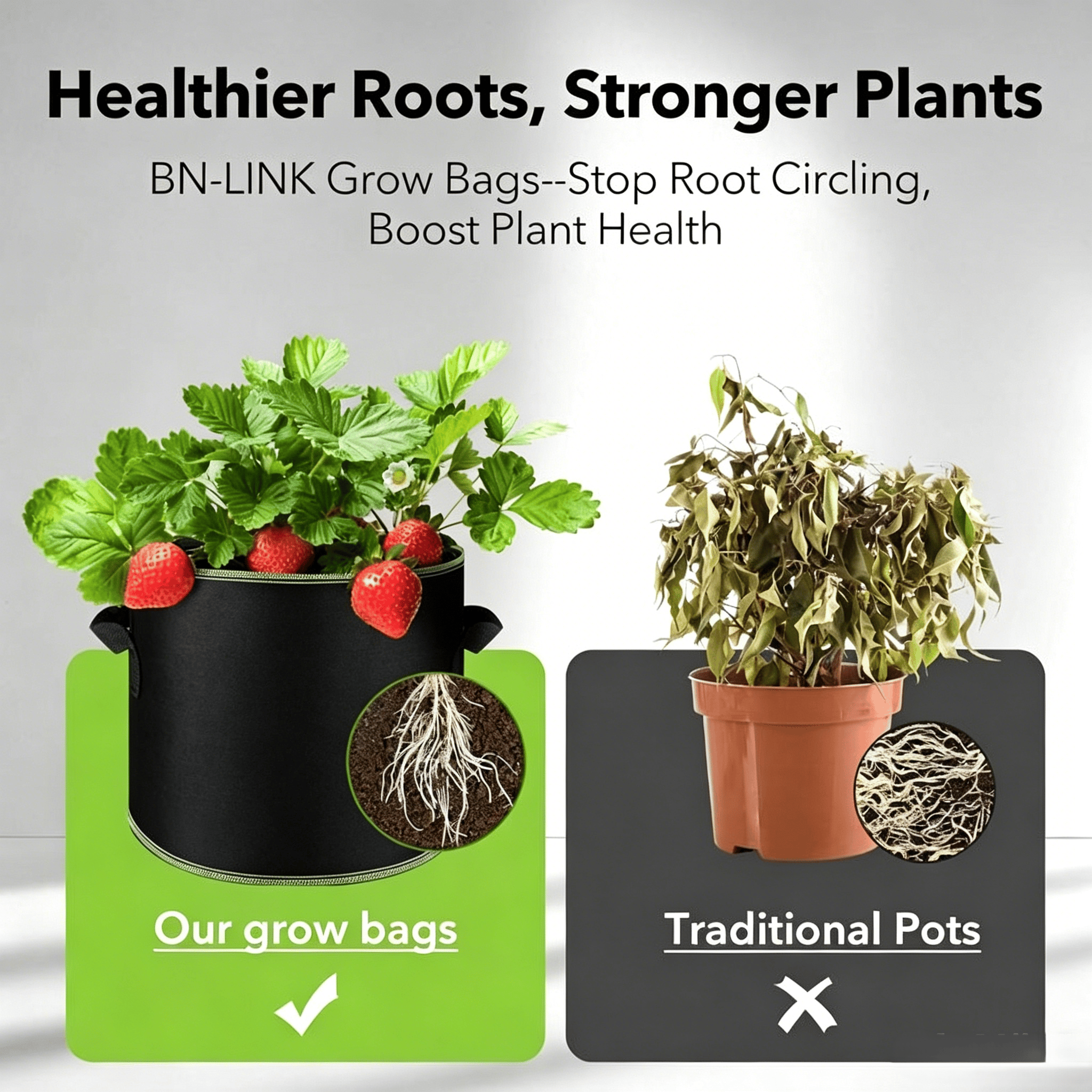 🔥Last Day 50% OFF - 🌱 5-Pack 5 Gallon Grow Bags – Heavy Duty Aeration Fabric Pots with Handles for Vegetables, Flowers & Fruits 🪴