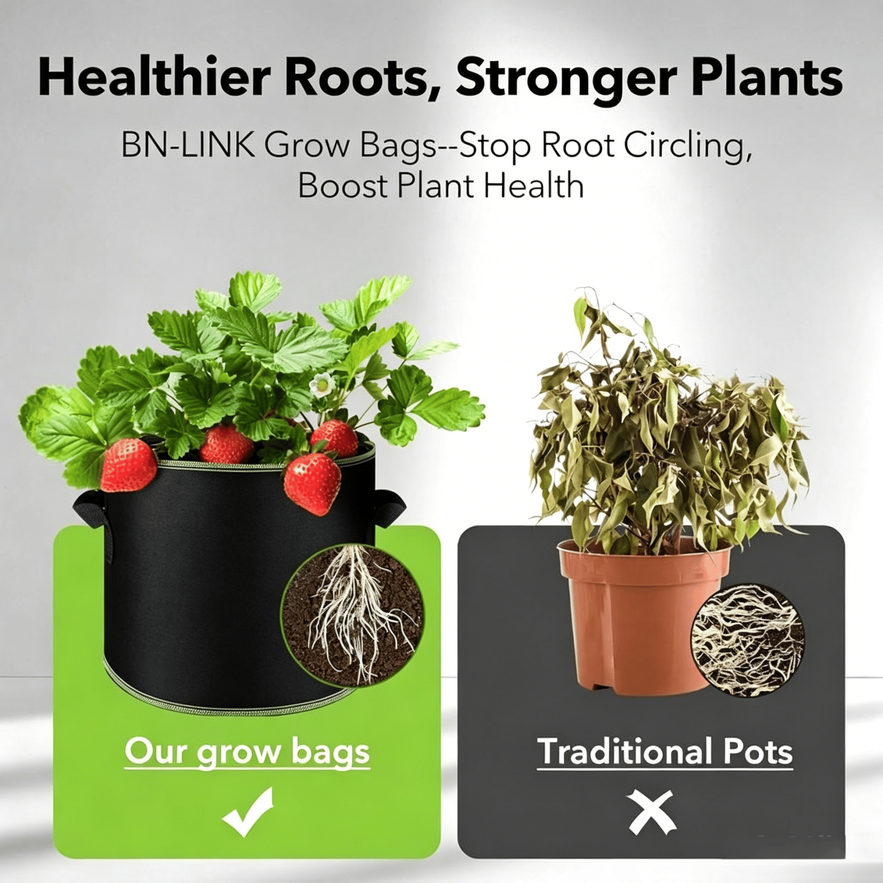 🔥Last Day 50% OFF - 🌱 5-Pack 5 Gallon Grow Bags – Heavy Duty Aeration Fabric Pots with Handles for Vegetables, Flowers & Fruits 🪴