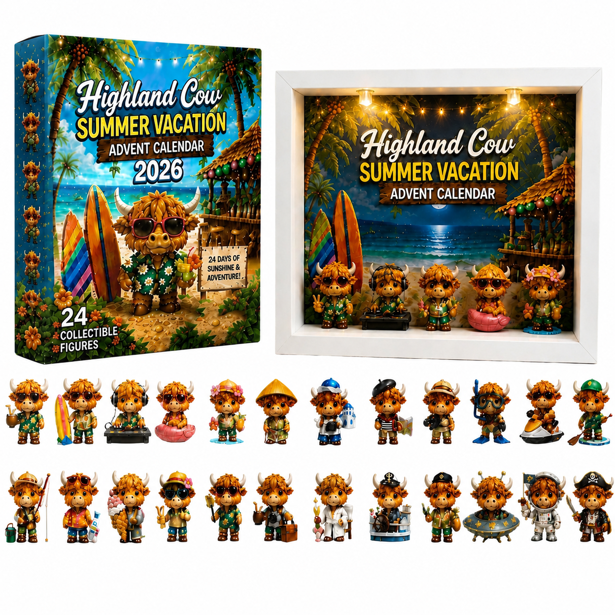 🔥FLASH SALE 50% OFF - 🏖️🐮Highland Cow Summer Vacation Advent Calendar 2026