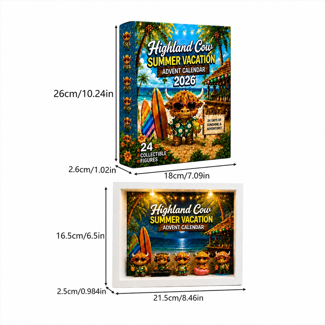 🔥FLASH SALE 50% OFF - 🏖️🐮Highland Cow Summer Vacation Advent Calendar 2026