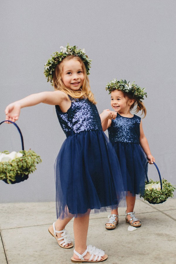 Cheap Short Sequin Flower Girl Dress Cute Tulle Wedding Party Dress